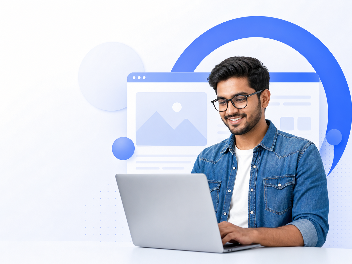 Web developer creating a high-performance business website